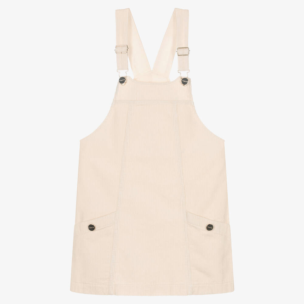 Mayoral - Ivory Corduroy Pinafore Dress | Childrensalon