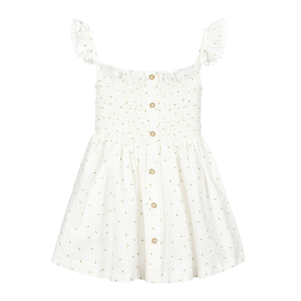 Mayoral - Robe ivoire en coton Pâquerettes | Childrensalon