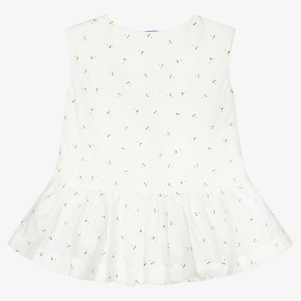 Mayoral Ivory Cotton Daisy Dress Set