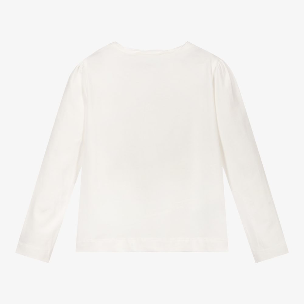 Mayoral-Кремовый хлопковый топ с принтом Shhhh | Childrensalon Outlet