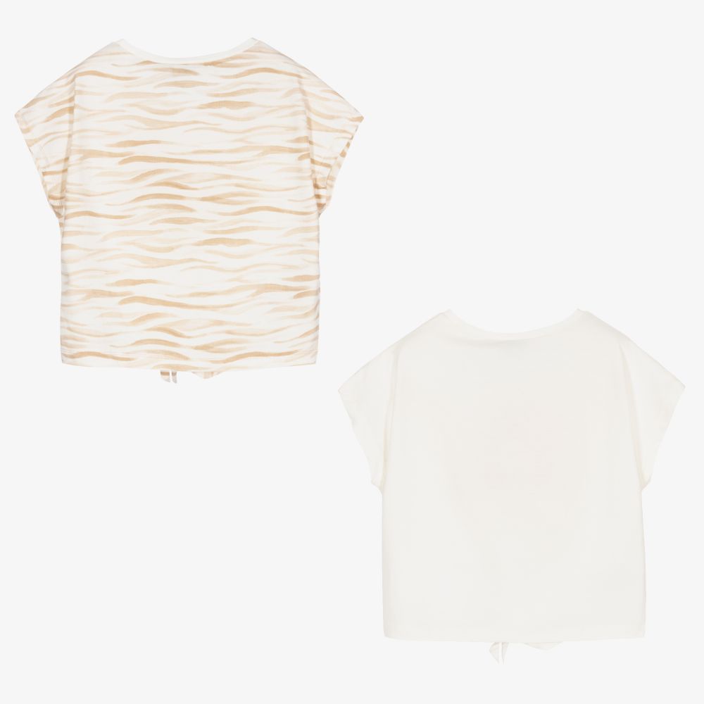 Mayoral-Ivory Cotton T-Shirts (2 Pack) | Childrensalon Outlet