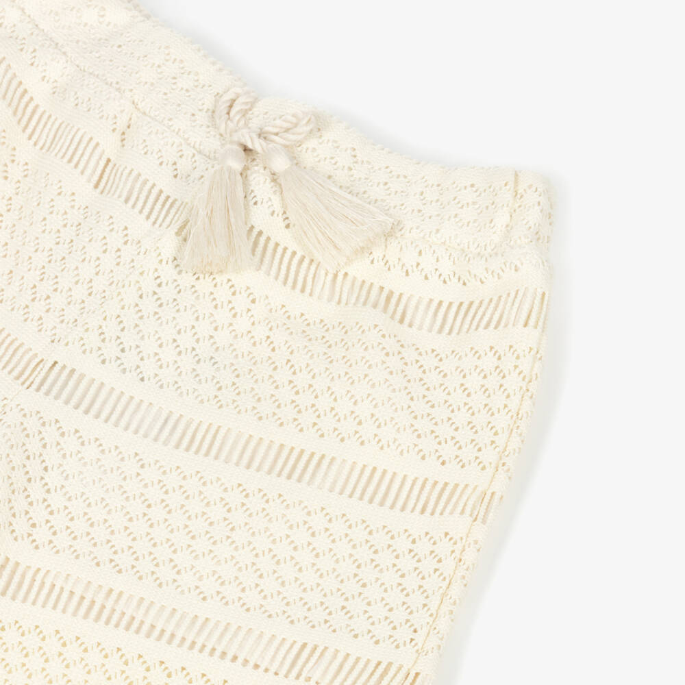 Mayoral-Ivory Crochet Trousers | Childrensalon Outlet