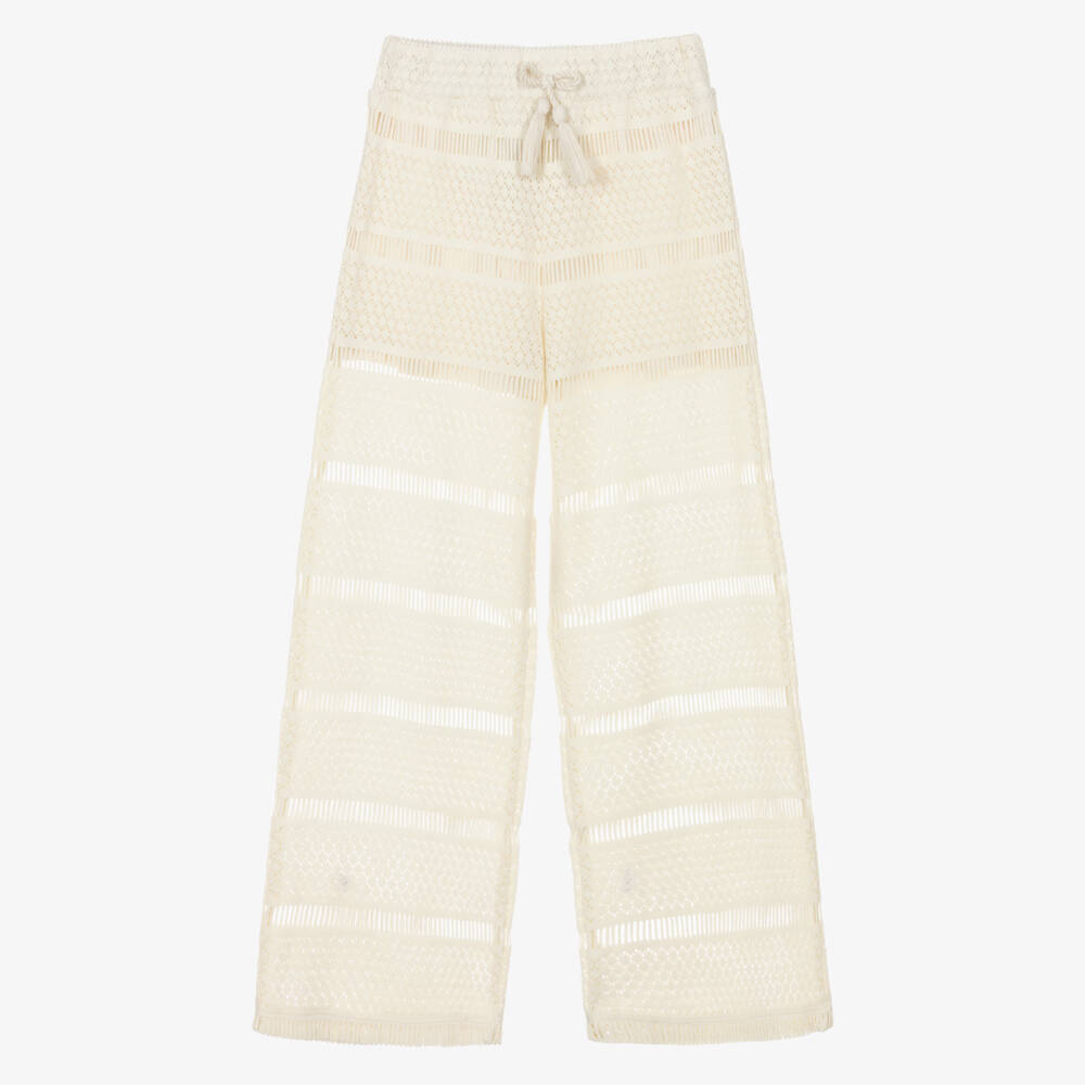 Mayoral-Ivory Crochet Trousers | Childrensalon Outlet