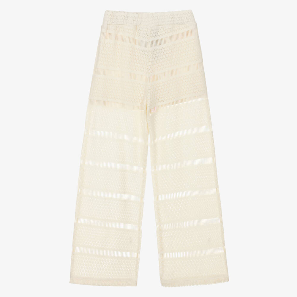 Mayoral-Ivory Crochet Trousers | Childrensalon Outlet