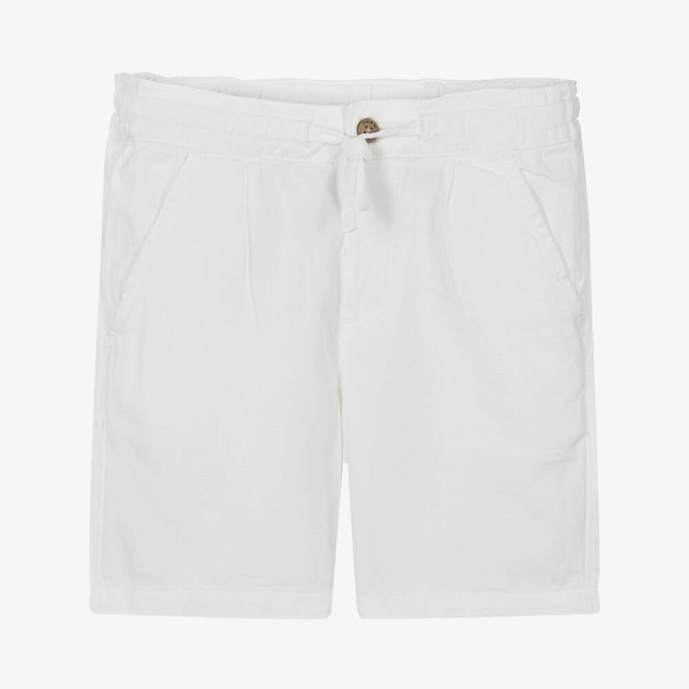 Mayoral-Ivory drawstring linen short | Childrensalon Outlet