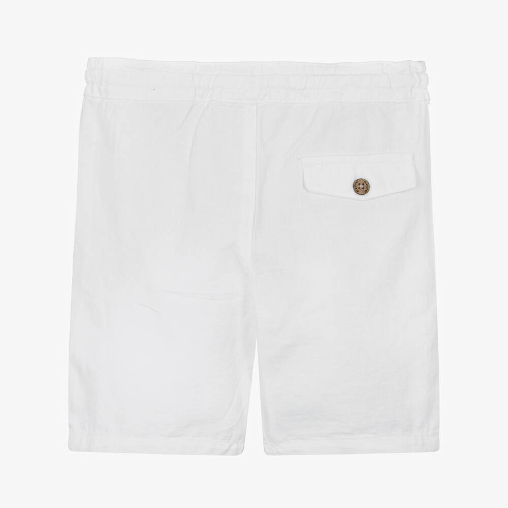 Mayoral-Ivory drawstring linen short | Childrensalon Outlet