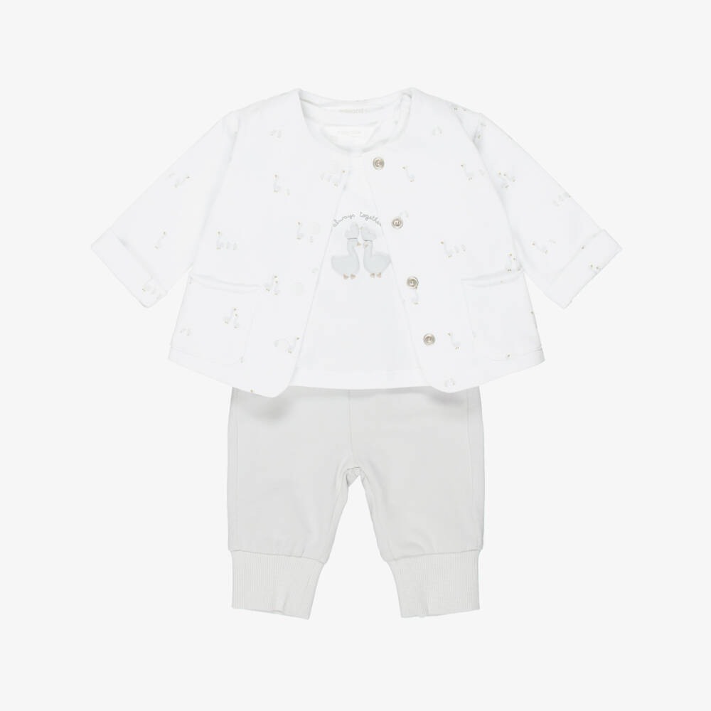 Mayoral Newborn-Ivory Duck Print Trouser Set | Childrensalon Outlet