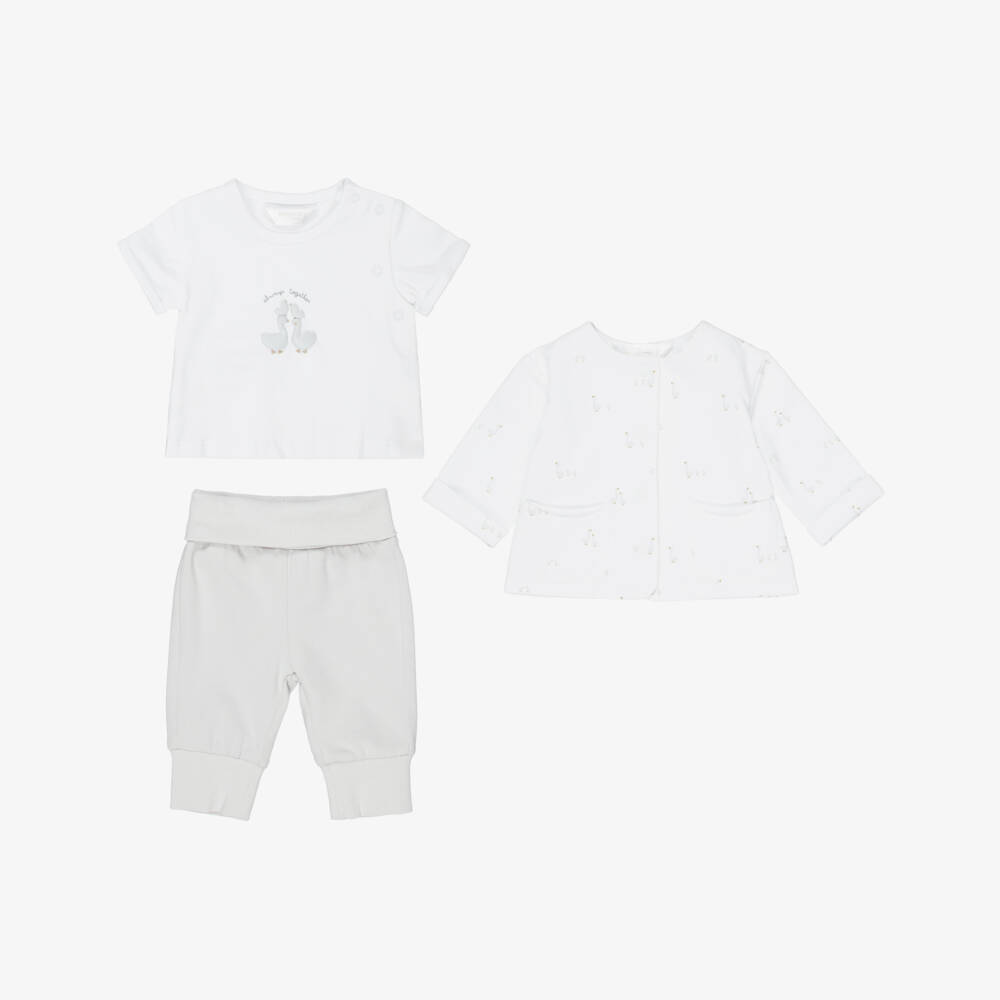 Mayoral Newborn-Ivory Duck Print Trouser Set | Childrensalon Outlet