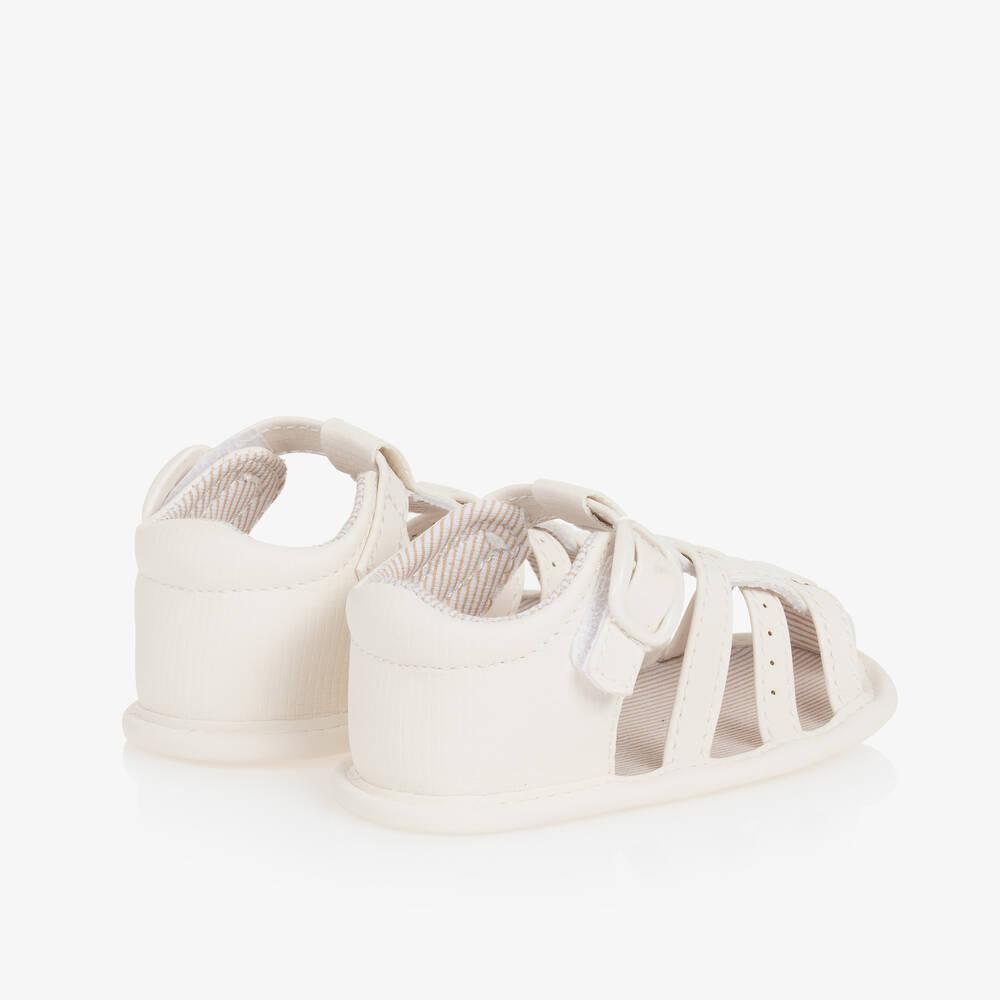 Mayoral Newborn-Ivory Faux Leather Pre-Walker Sandals | Childrensalon Outlet