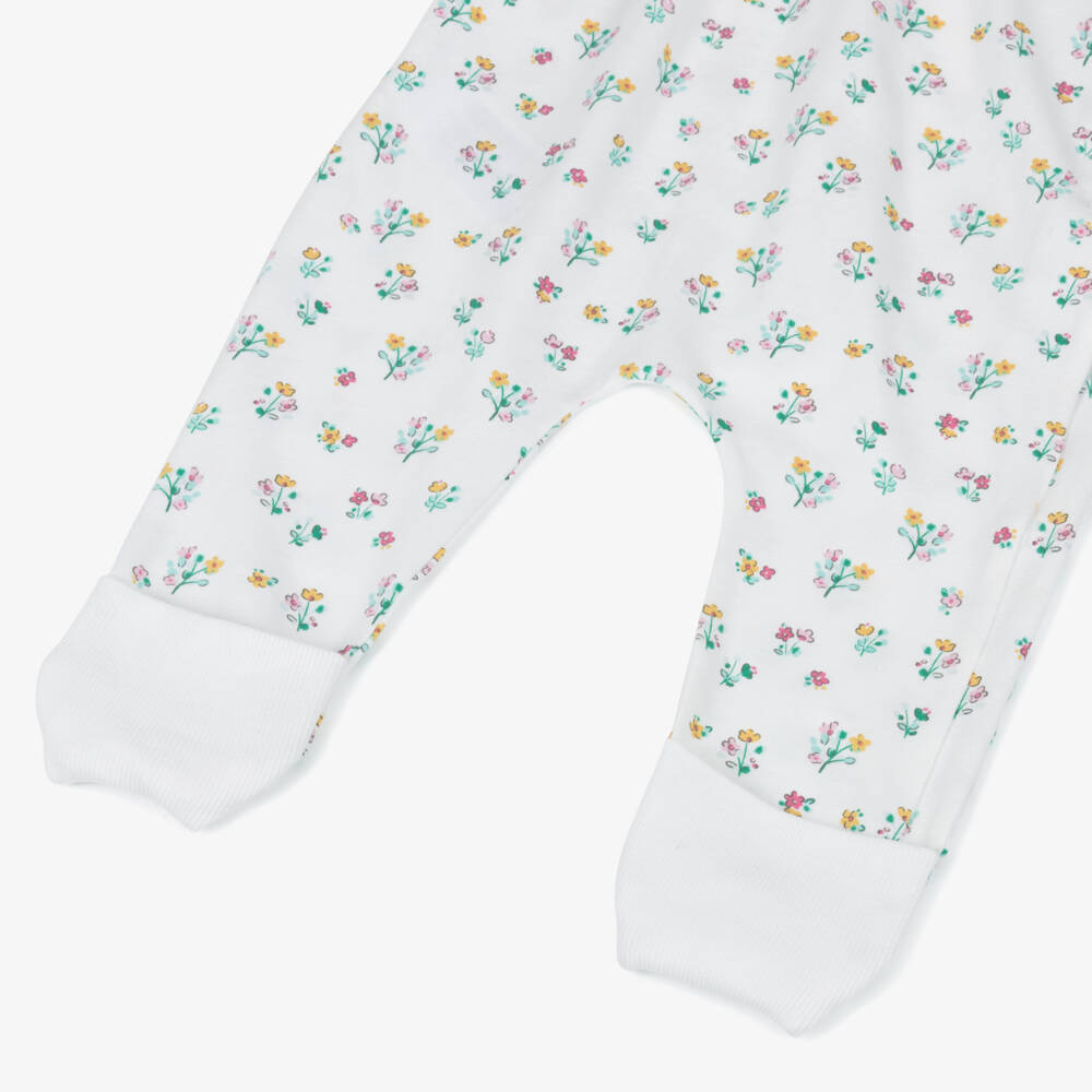 Mayoral Newborn-Ivory Floral Baby Romper for Girls | Childrensalon Outlet