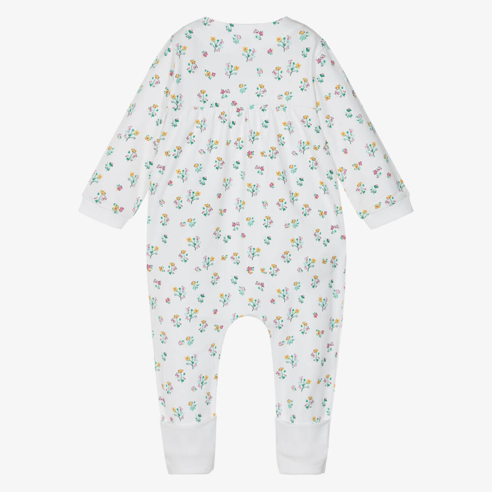 Mayoral Newborn-Ivory Floral Baby Romper for Girls | Childrensalon Outlet
