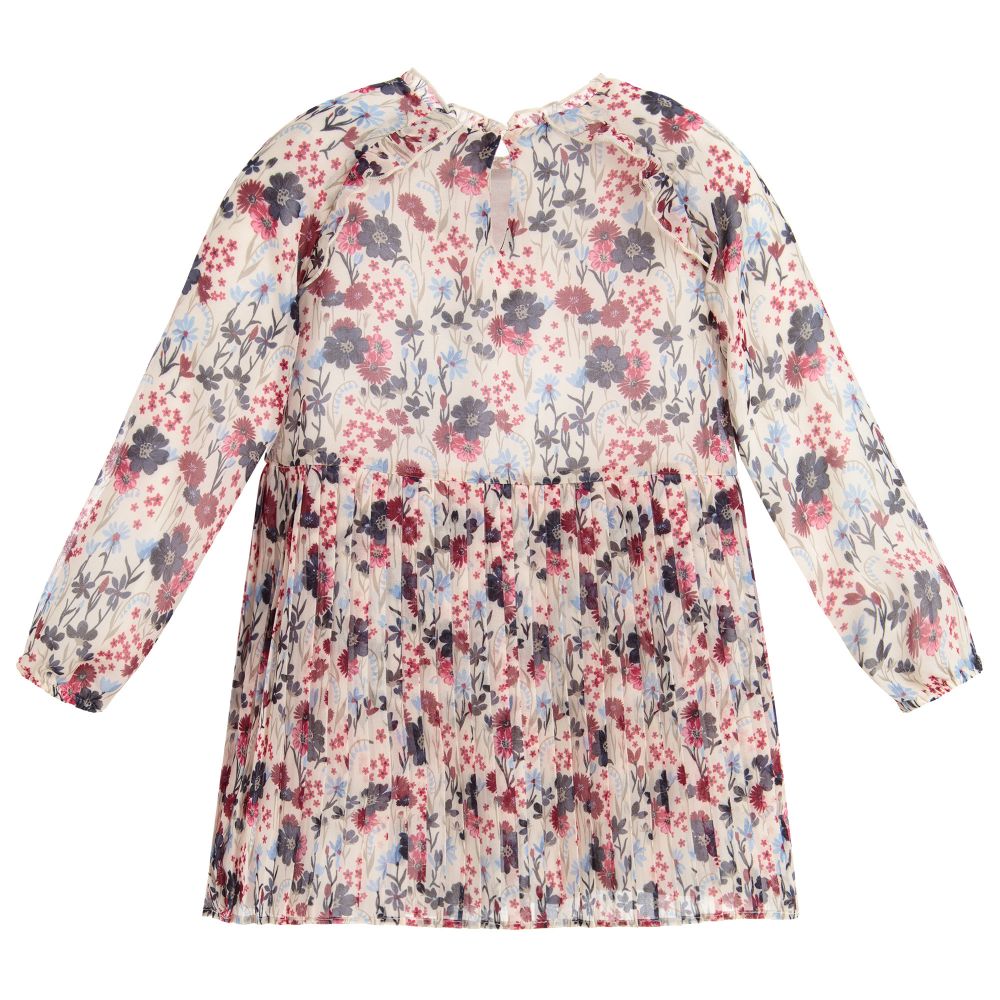 Mayoral-Ivory Floral Chiffon Dress | Childrensalon Outlet