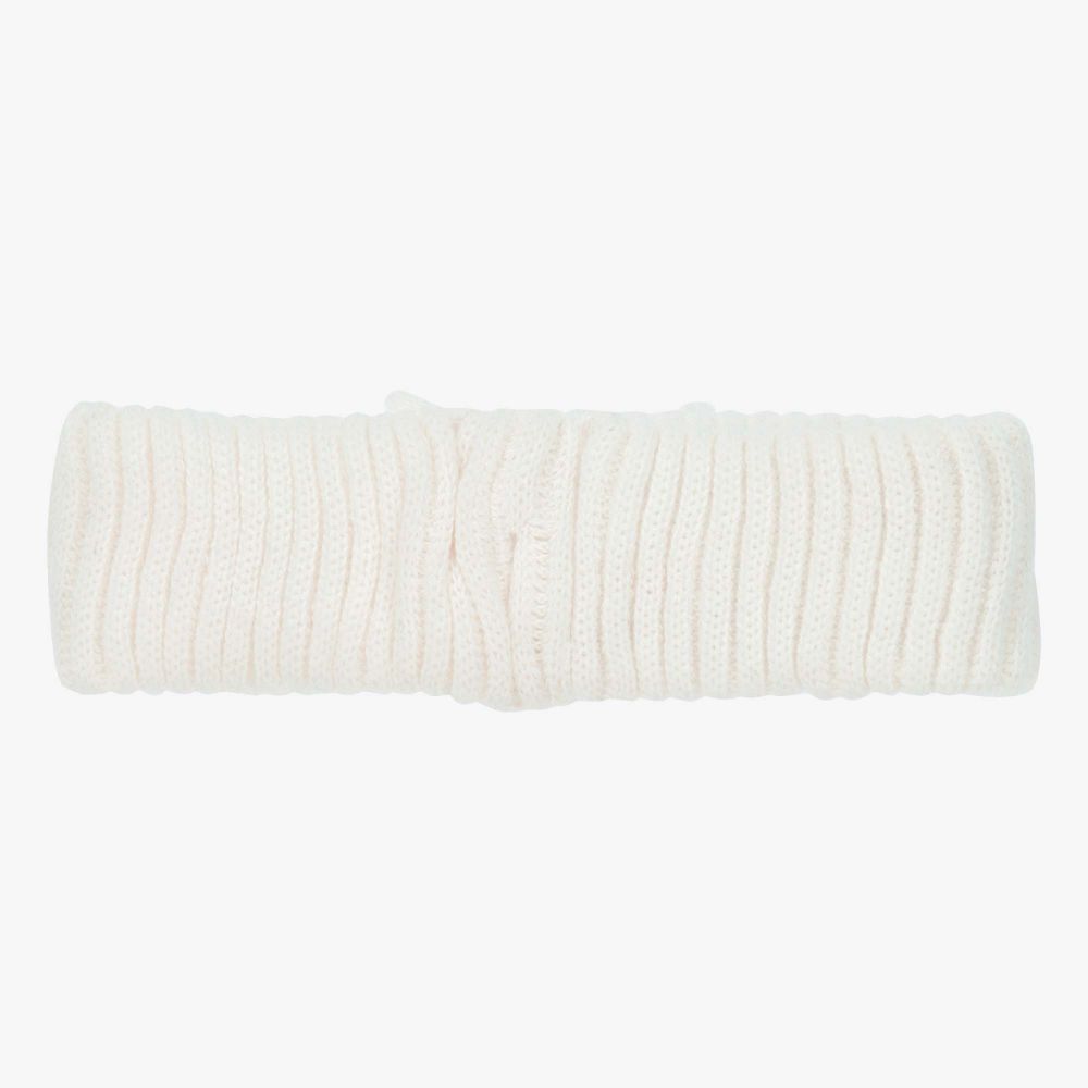 Mayoral Newborn-Ivory Flower Knit Headband | Childrensalon Outlet