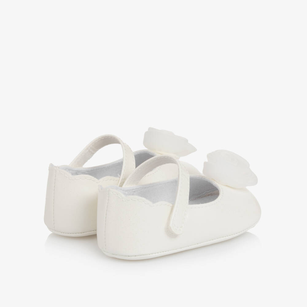 Mayoral Newborn-Ivory Flower Pre Walkers | Childrensalon Outlet