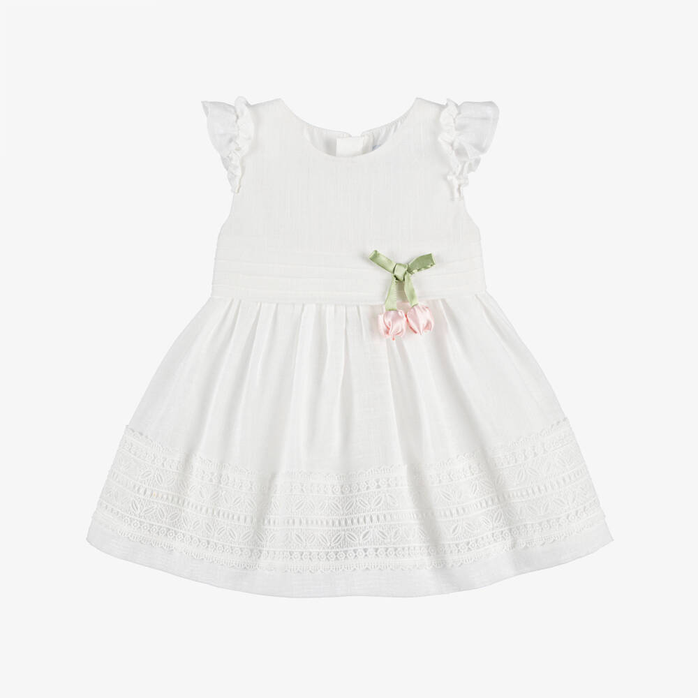 Mayoral-Ivory Flower Ss Dress | Childrensalon Outlet