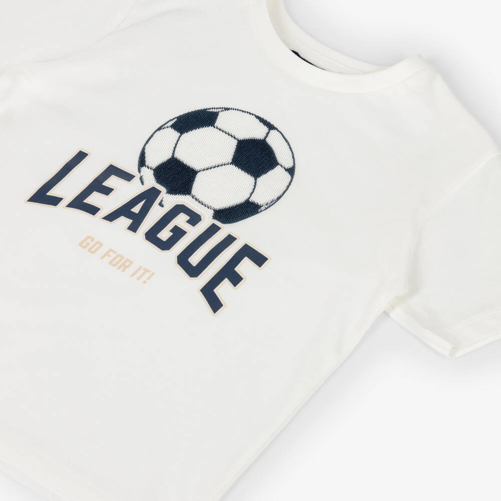 Mayoral-Ivory Football T-shirt | Childrensalon Outlet