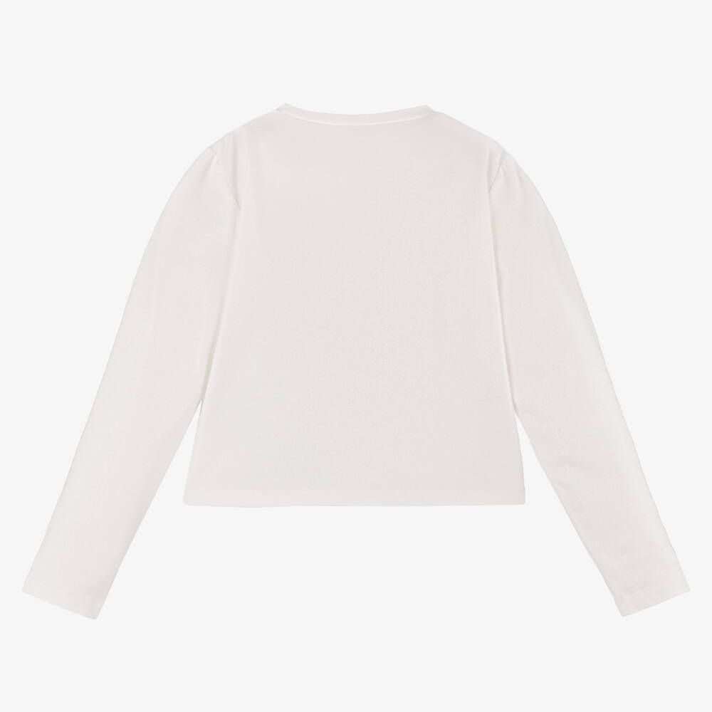 Mayoral-Ivory Glitter Long Sleeve Top | Childrensalon Outlet
