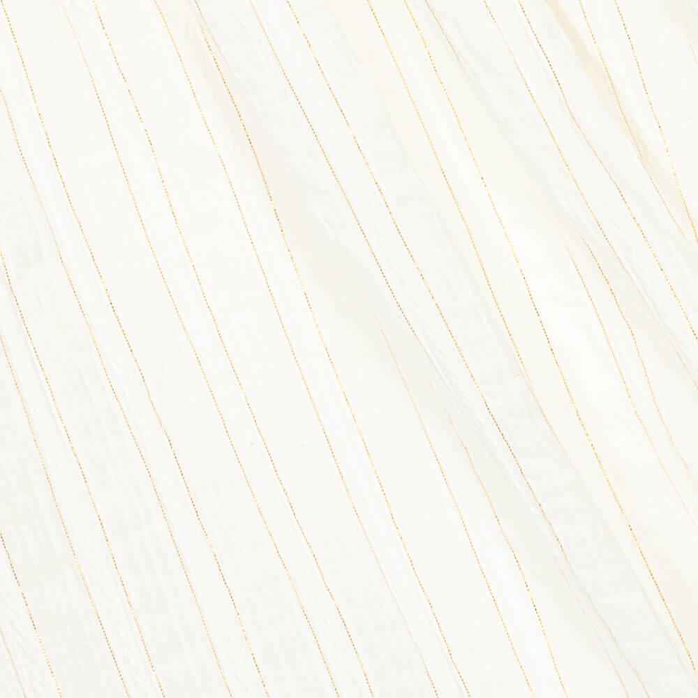 Mayoral-Ivory & Gold Lace-Trimmed Dress | Childrensalon Outlet