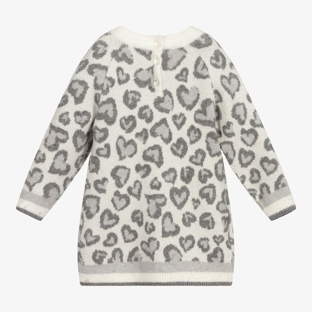 Mayoral-Ivory & Grey Knitted Dress | Childrensalon Outlet