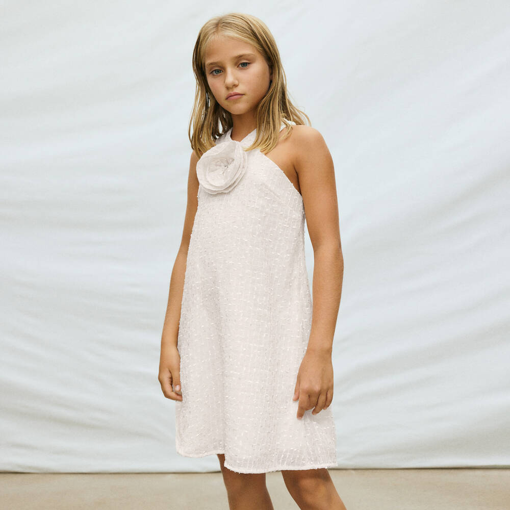 Mayoral-Ivory Halter Dress | Childrensalon Outlet