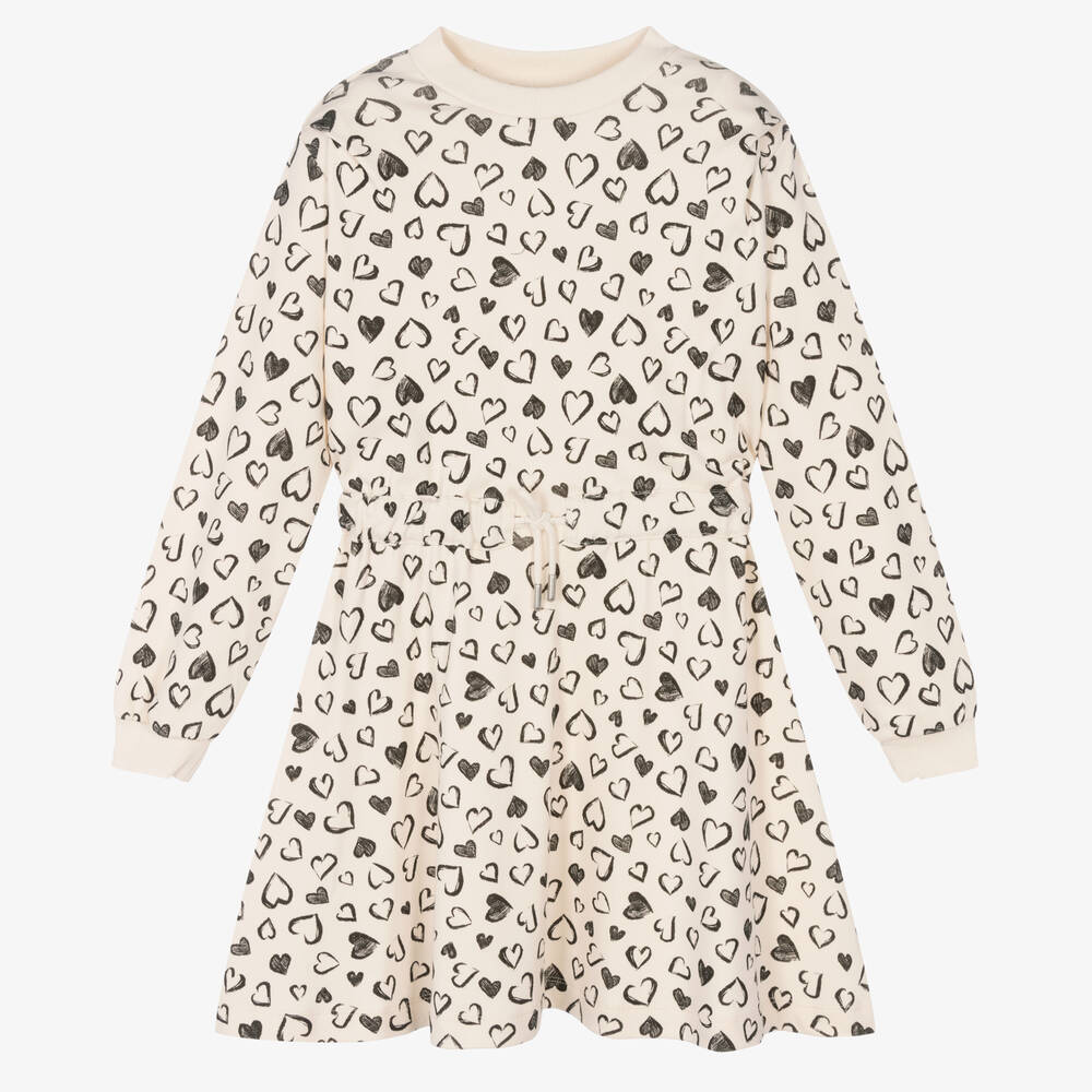 Mayoral-Ivory Heart Sweatshirt Dress | Childrensalon Outlet