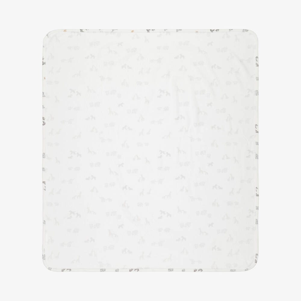 Mayoral Newborn-Ivory Jersey Blanket with Grey Elephants (90cm) | Childrensalon Outlet