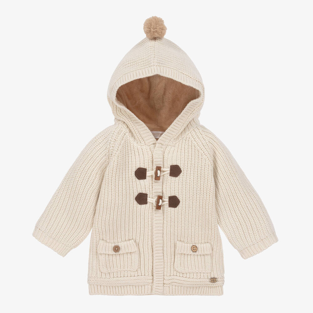 Mayoral - Ivory Knitted Cotton Pram Coat | Childrensalon