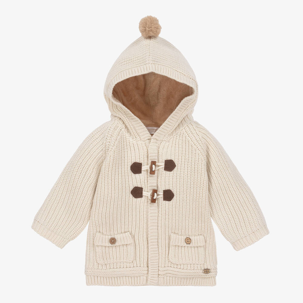 Mayoral - Manteau ivoire en maille de coton | Childrensalon