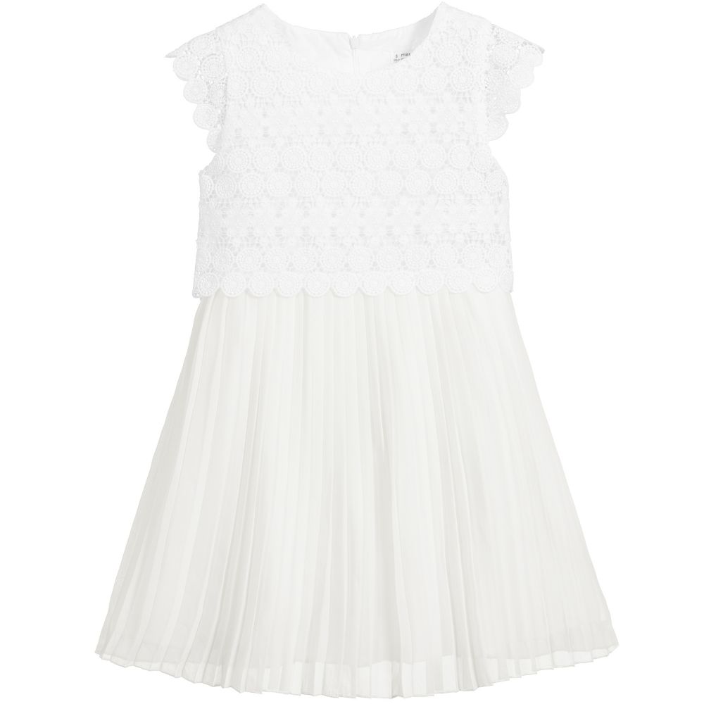 Mayoral-Ivory Lace & Chiffon Dress | Childrensalon Outlet