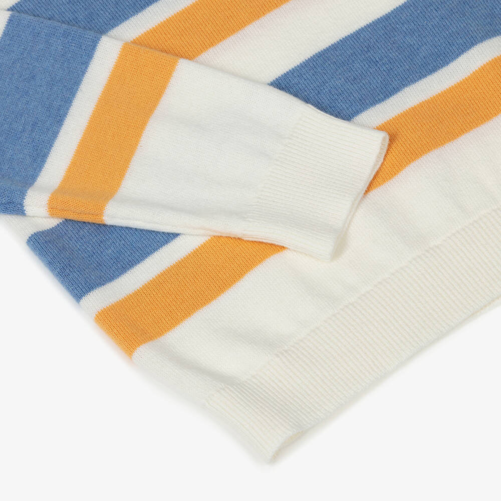 Mayoral-Ivory Multi Stripe Knitted Sweater | Childrensalon Outlet