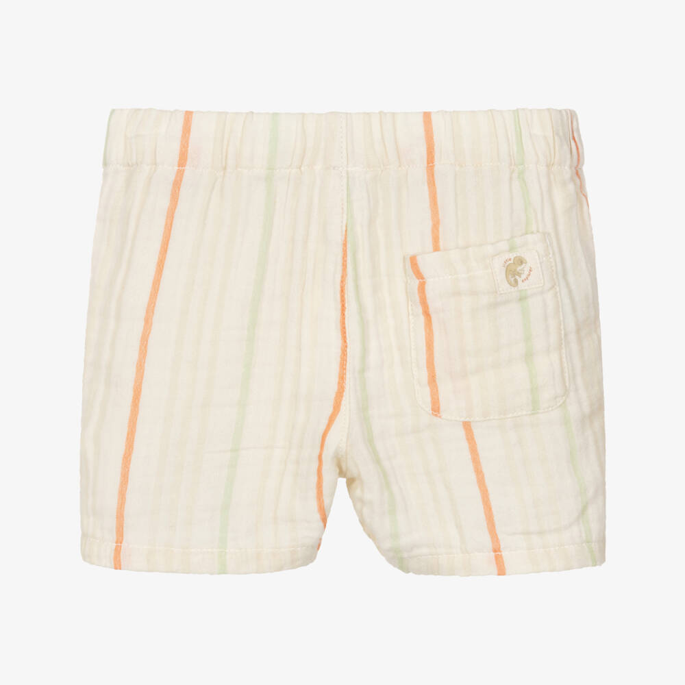 Mayoral-Ivory Muslin Stripe Shorts | Childrensalon Outlet