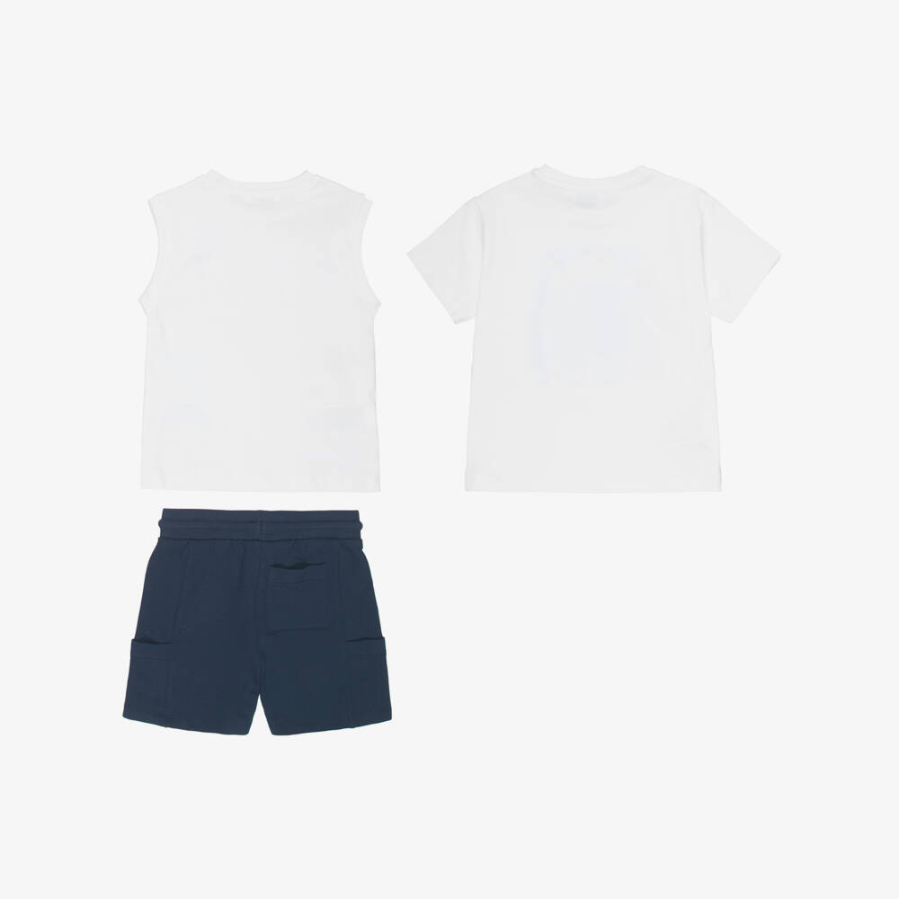 Mayoral-Ivory & Navy 3pc Shorts Set | Childrensalon Outlet