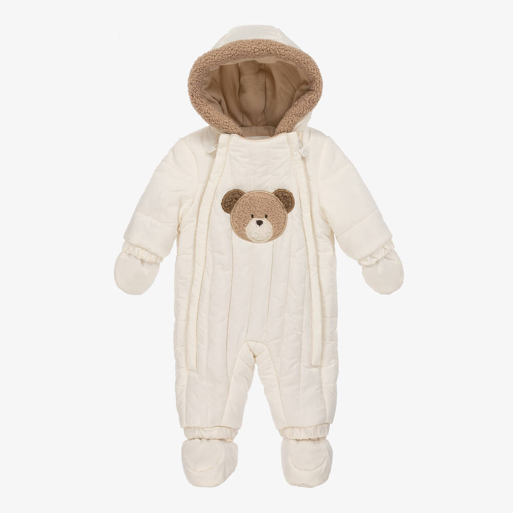Mayoral-Ivory Padded Baby Snowsuit | Childrensalon Outlet