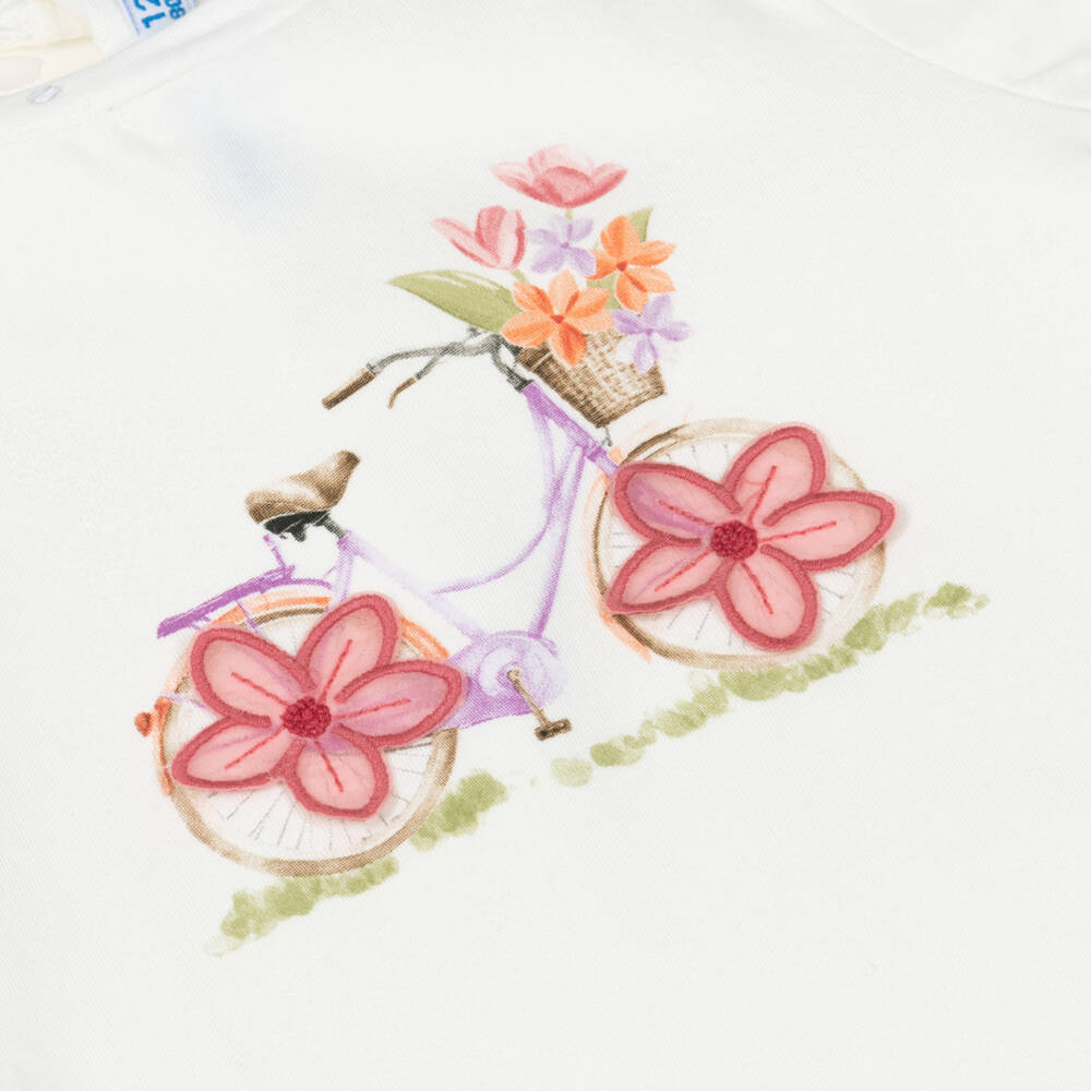 Mayoral-Ivory & Pink Bike Leggings Set | Childrensalon Outlet