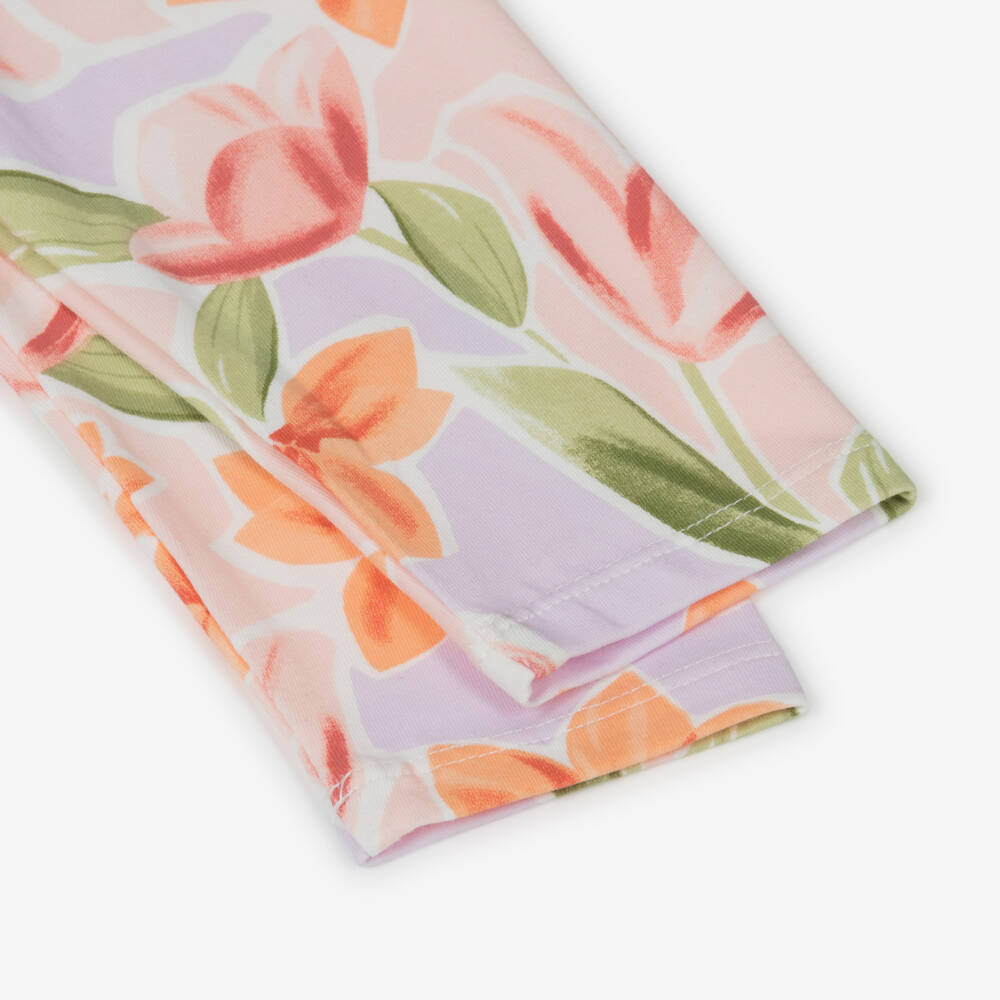 Mayoral-Ivory & Pink Bike Leggings Set | Childrensalon Outlet