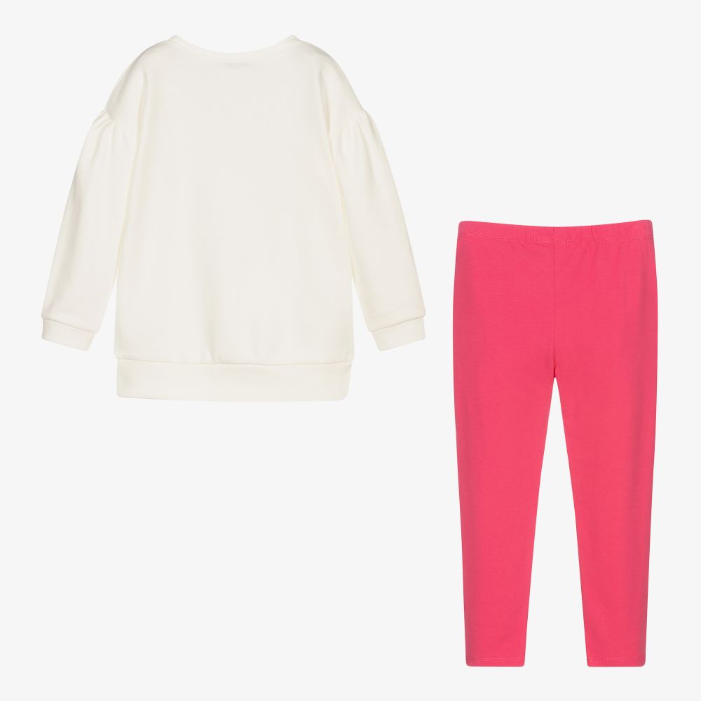 Mayoral-Ivory & Pink Leggings Set | Childrensalon Outlet