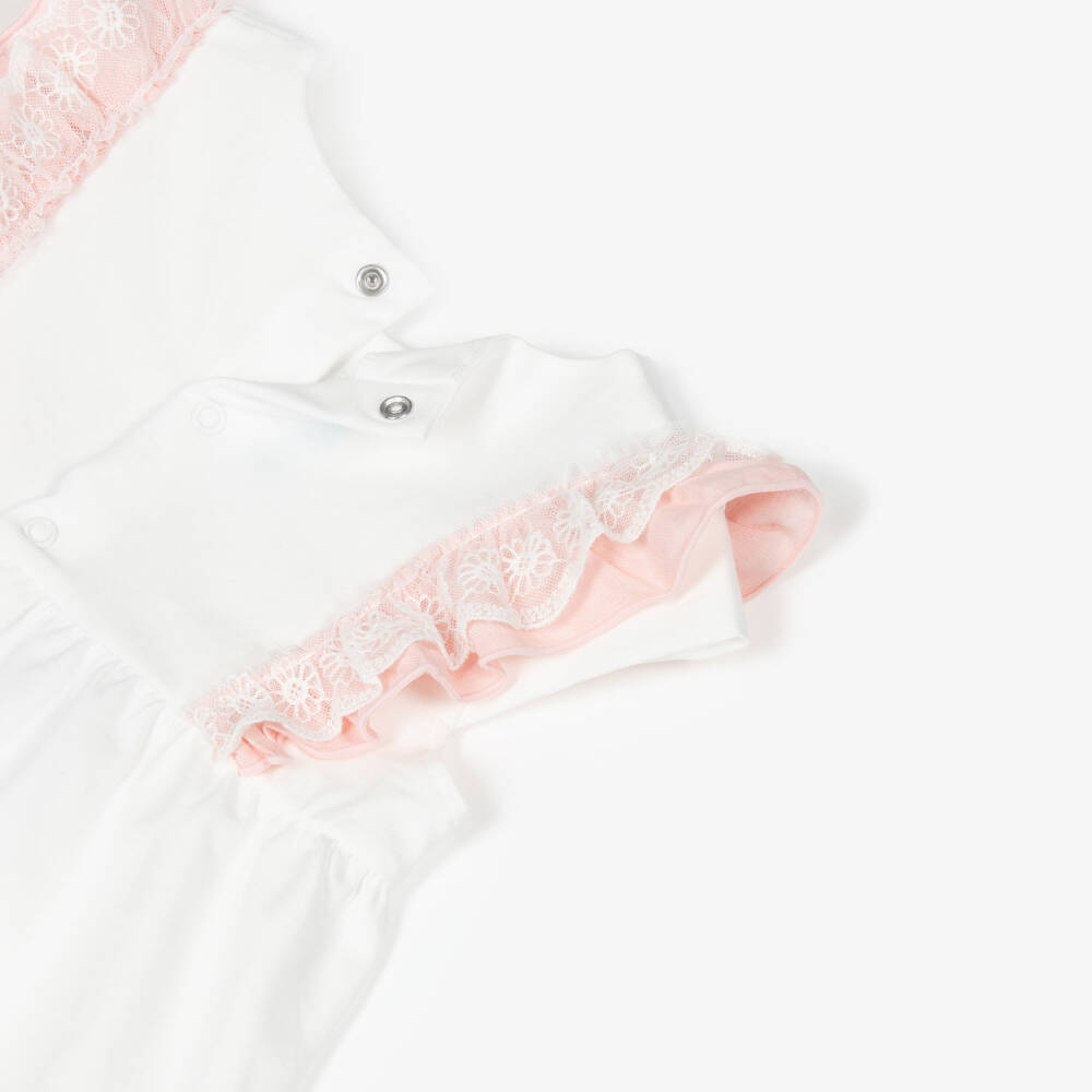 Mayoral-طقم شورتات من الكتان العاجي والوردي | Childrensalon Outlet