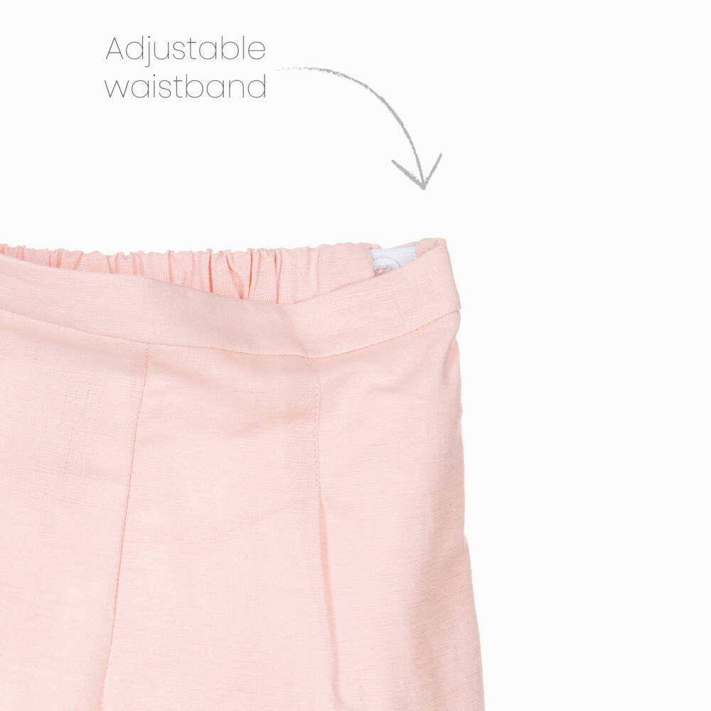 Mayoral-طقم شورتات من الكتان العاجي والوردي | Childrensalon Outlet