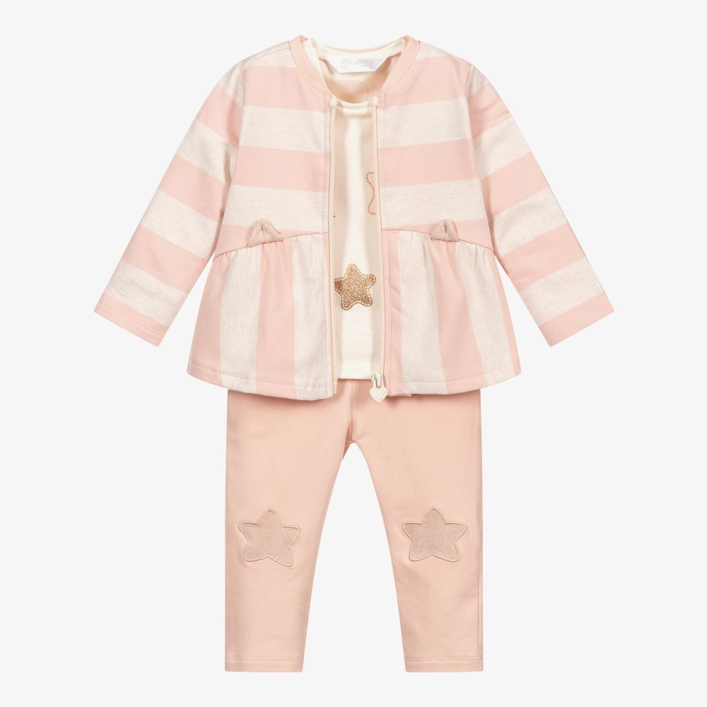 Mayoral Newborn-Ivory & Pink Trouser Set | Childrensalon Outlet