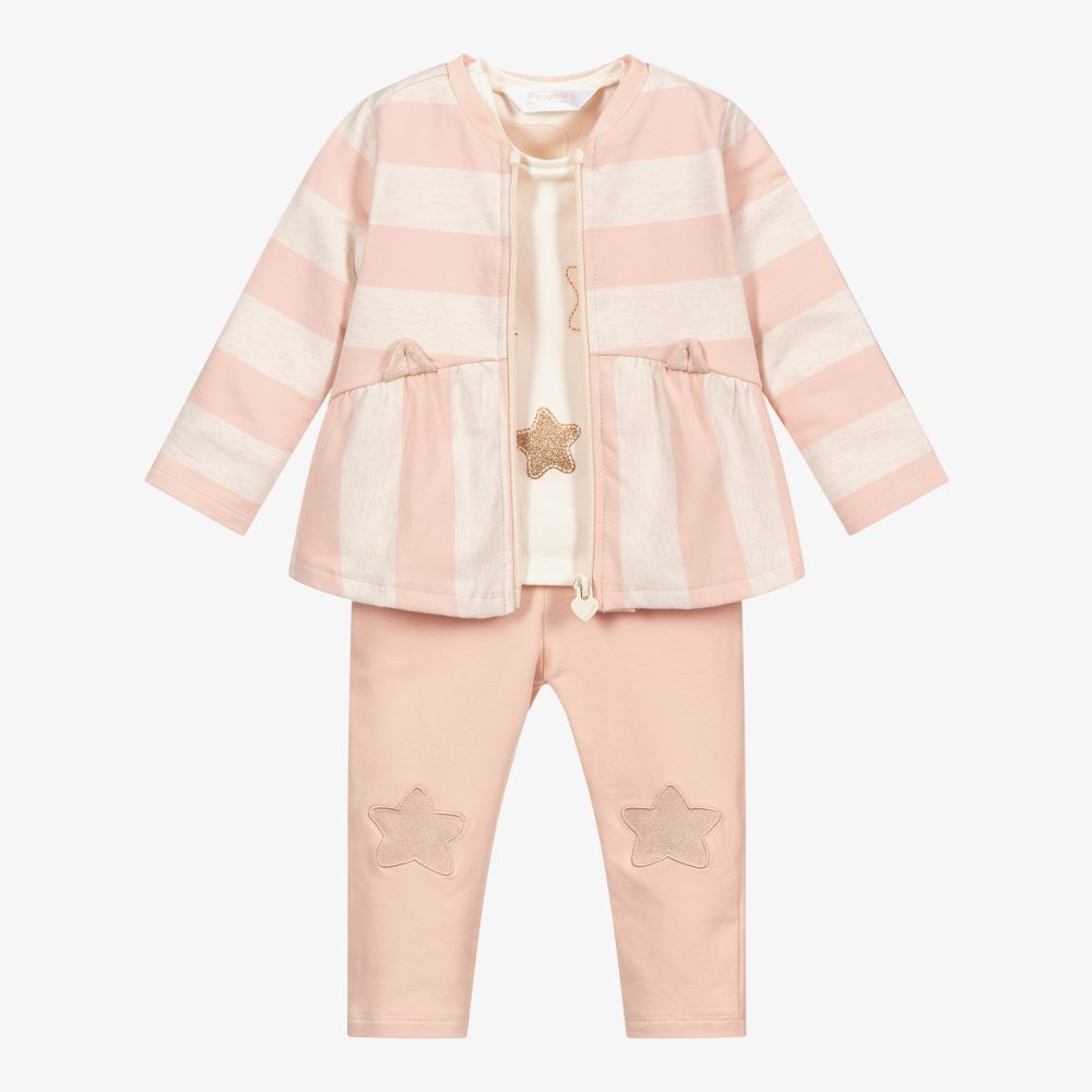 Mayoral Newborn - Set mit Hose in Elfenbein und Rosa | Childrensalon