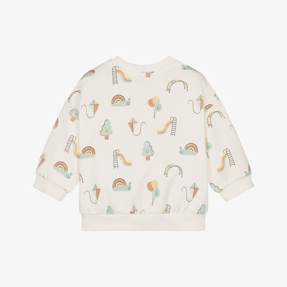 Mayoral Newborn-Ivory Print Sweatshirt | Childrensalon Outlet