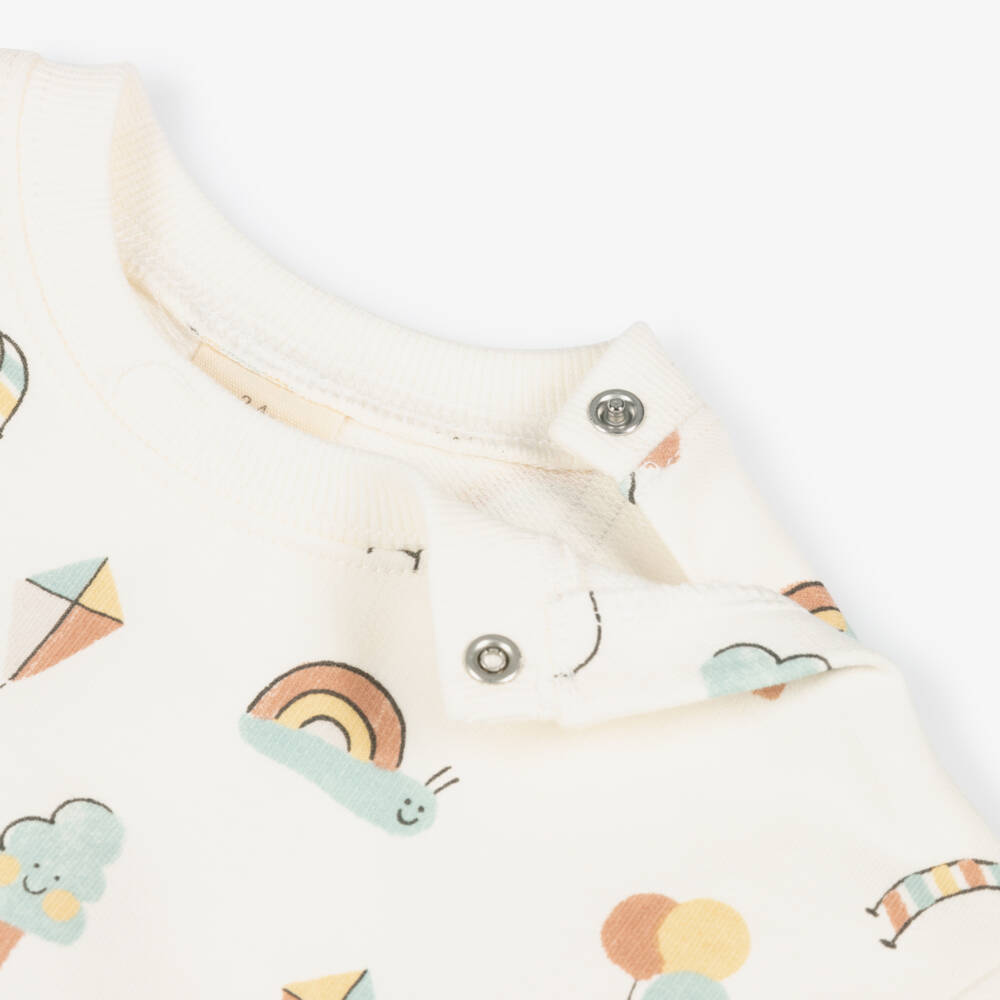 Mayoral Newborn-Ivory Print Sweatshirt | Childrensalon Outlet