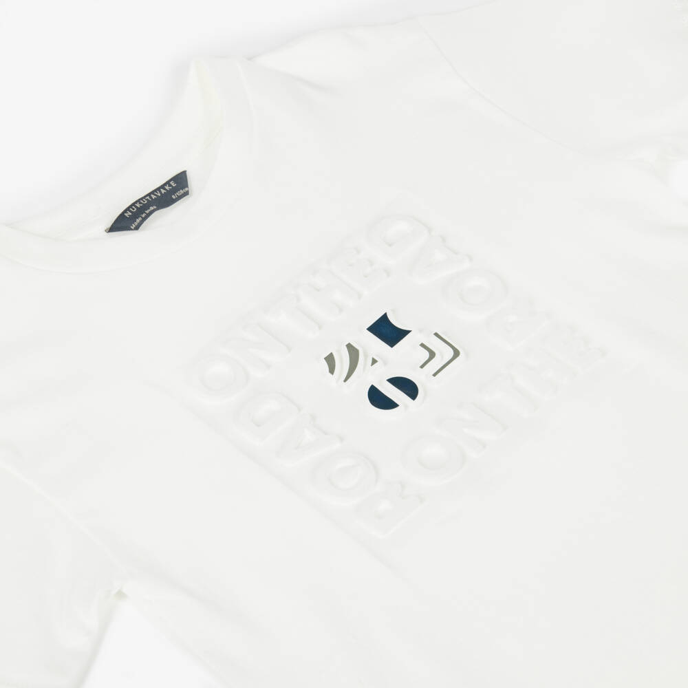 Mayoral Nukutavake-Ivory Puff Graphic Tshirt | Childrensalon Outlet