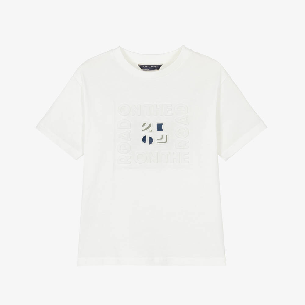 Mayoral Nukutavake-Ivory Puff Graphic Tshirt | Childrensalon Outlet
