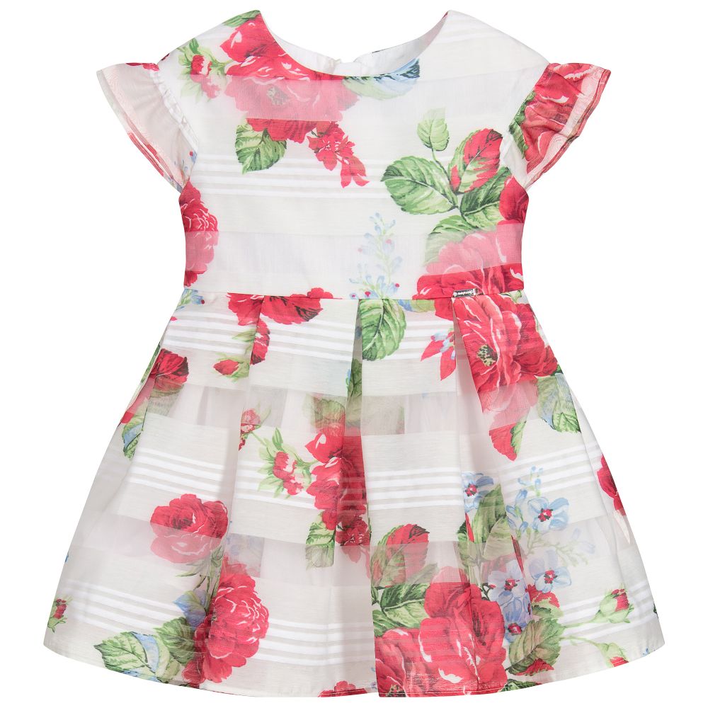 Mayoral - Ivory & Red Floral Dress | Childrensalon