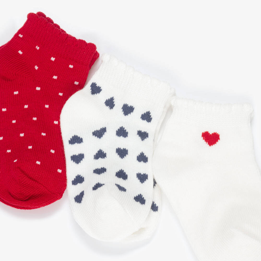 Mayoral-Ivory & Red Socks Set (3 Psc) | Childrensalon Outlet
