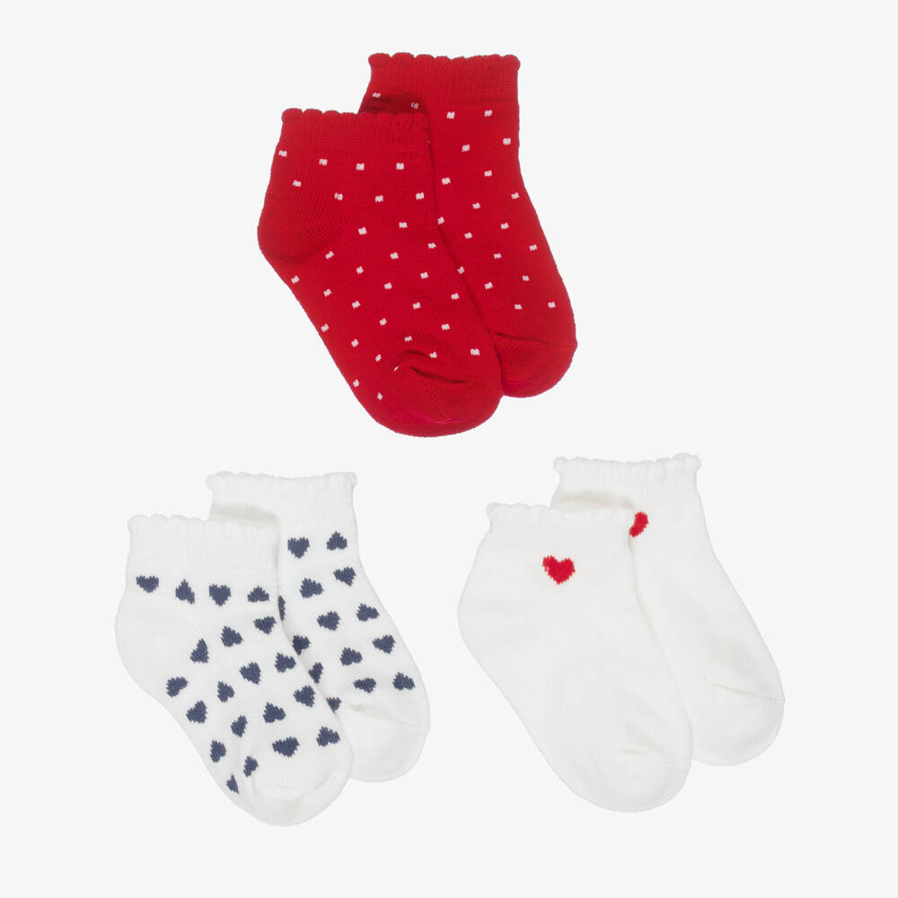 Mayoral-Ivory & Red Socks Set (3 Psc) | Childrensalon Outlet