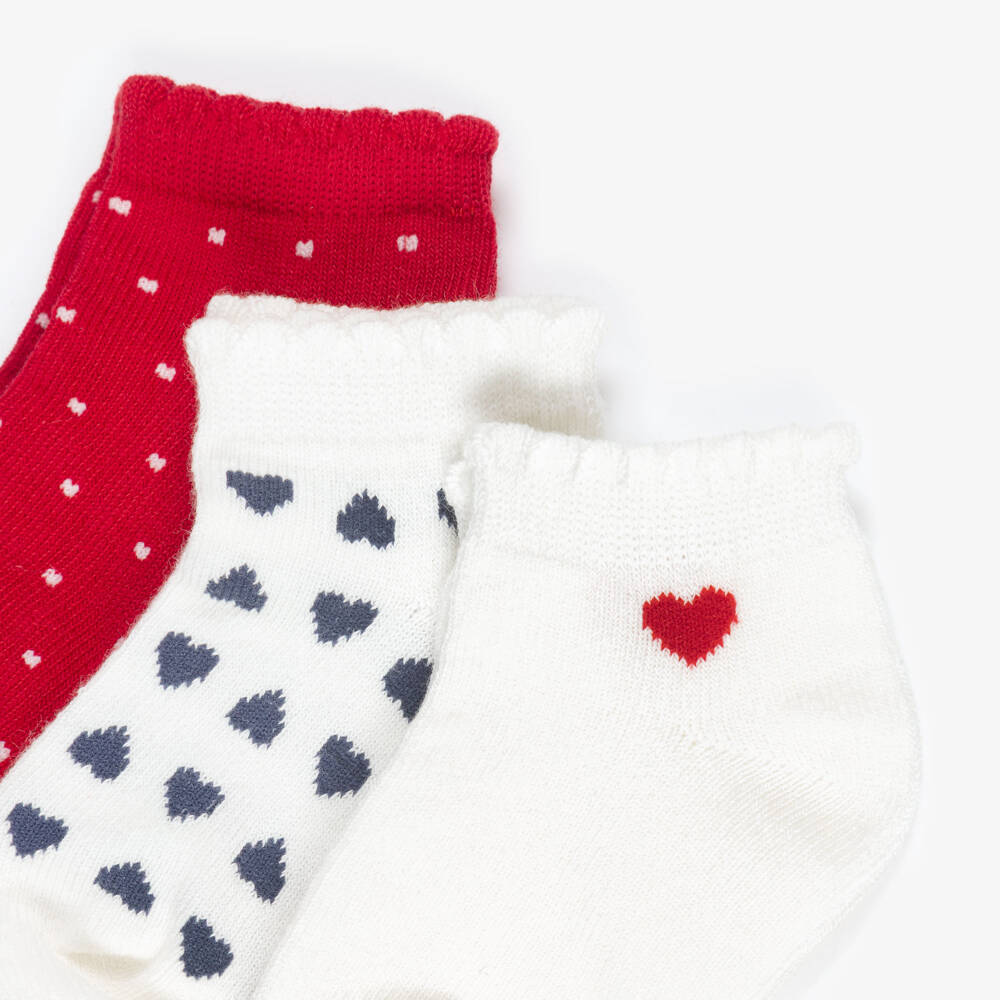 Mayoral-Ivory & Red Socks Set (3 Psc) | Childrensalon Outlet