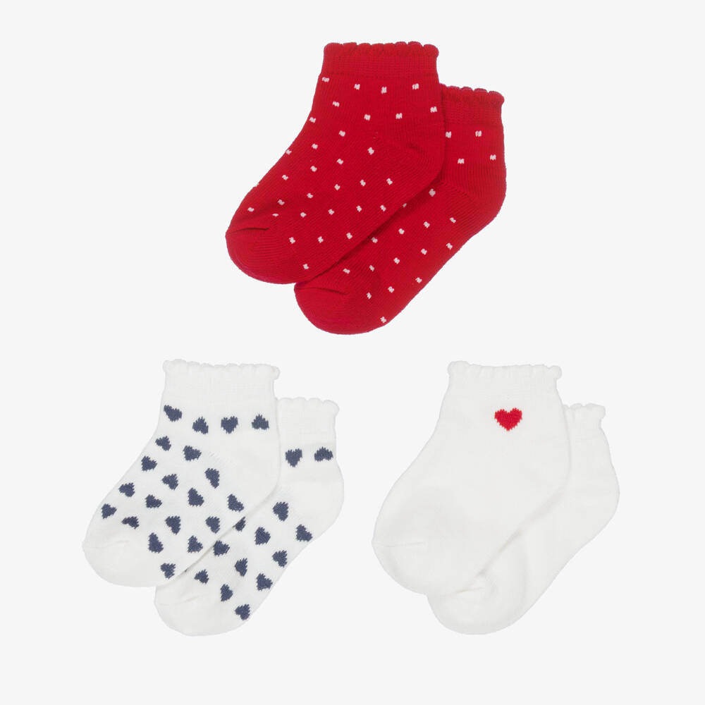 Mayoral-Ivory & Red Socks Set (3 Psc) | Childrensalon Outlet