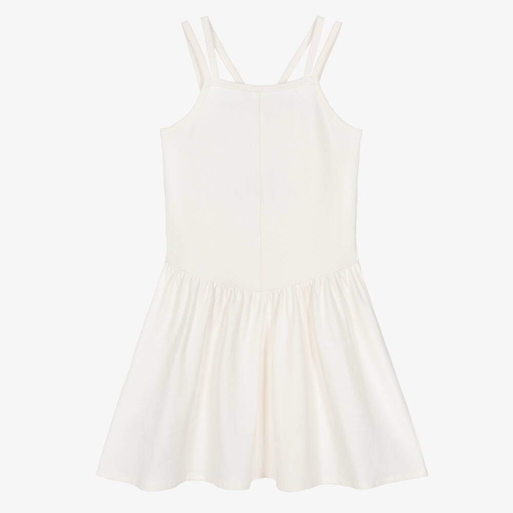 Mayoral-Ivory Ribbed Dress | Childrensalon Outlet